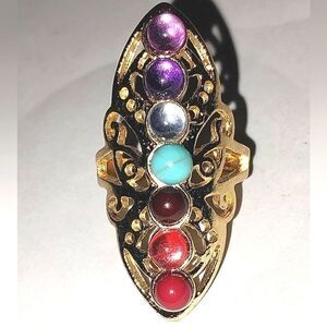 Hand crafted vintage bohemian turquoise ring